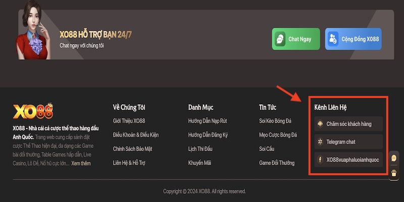 Một số phương thức liên lạc Xo88 được hỗ trợ